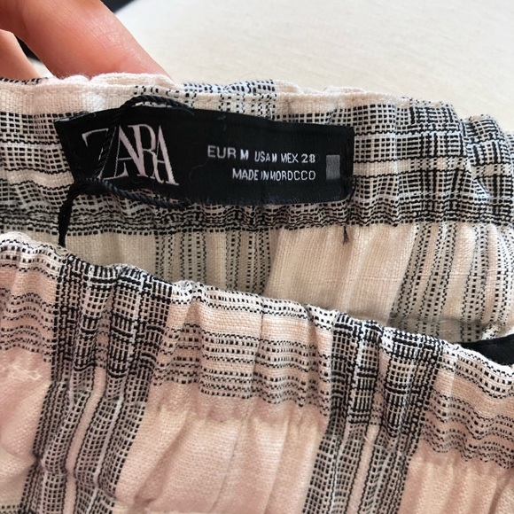 NWT Zara Cropped Checkered Plaid Pants - Picture 7 of 10